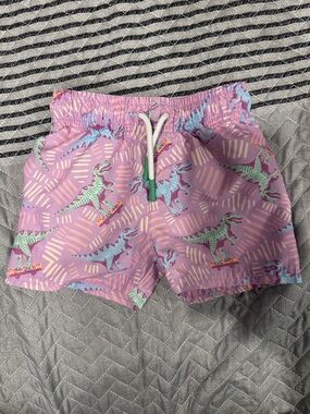 Cat & Jack Lavender Dinosaur Drawstring Shorts - Size 12M